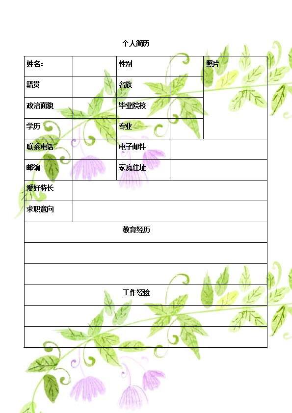 2630_个人简历  - 通用模板简历模板